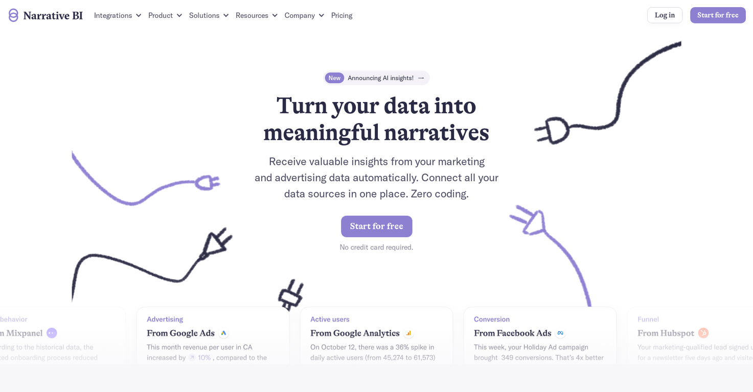 Narrative BI screenshot