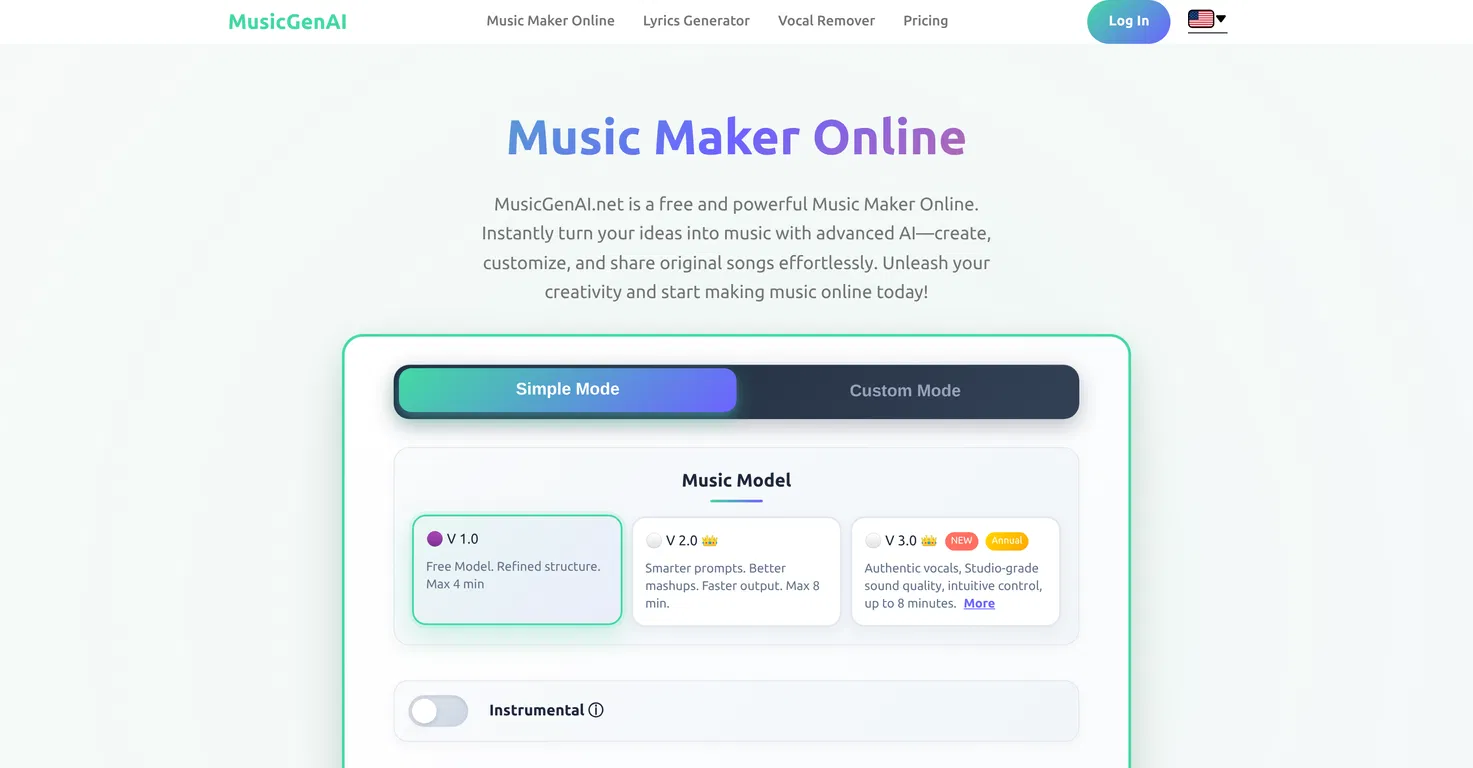 MusicGenAI screenshot