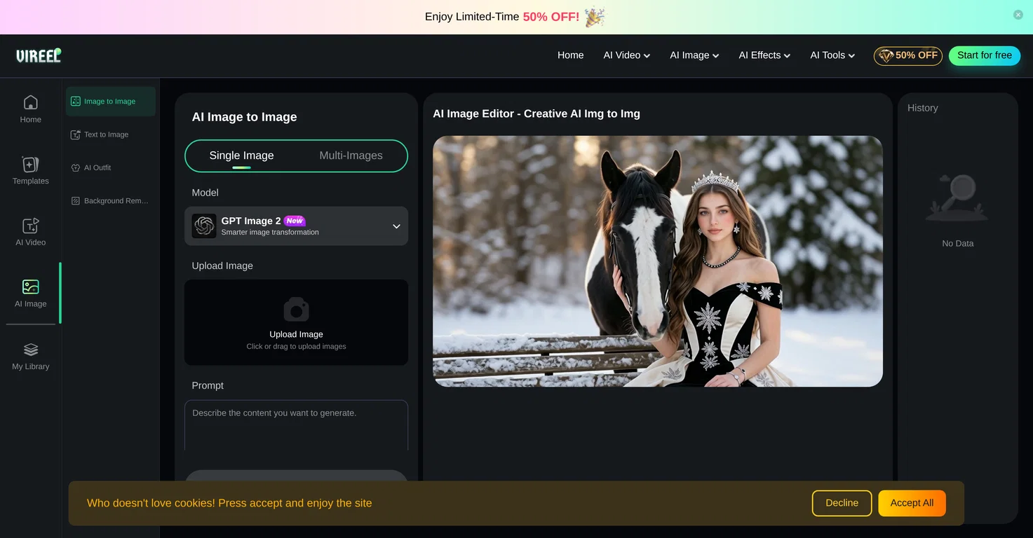Vireel AI | Image to Image Generator screenshot