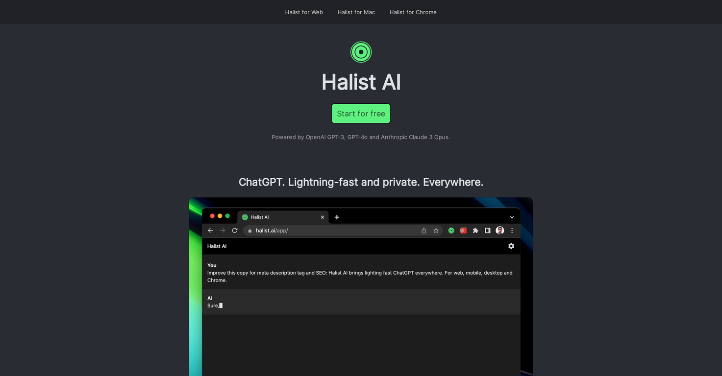Halist Browser AI screenshot