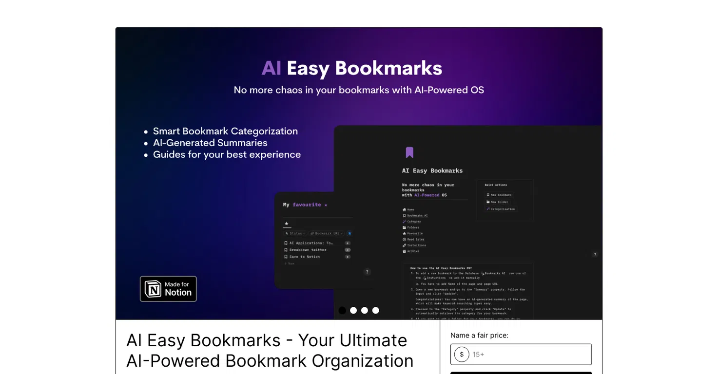 AI Easy Bookmarks screenshot