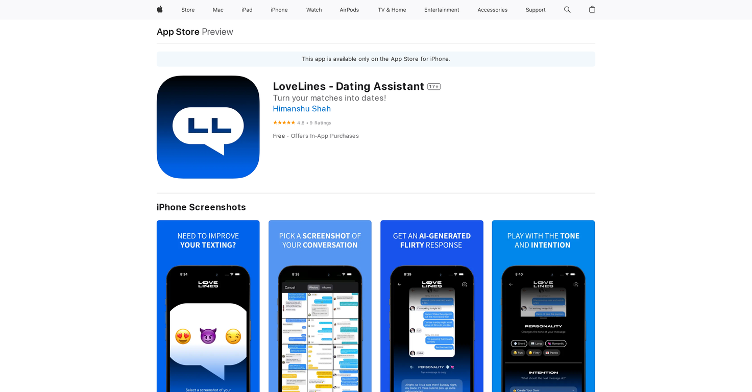 LoveLines screenshot
