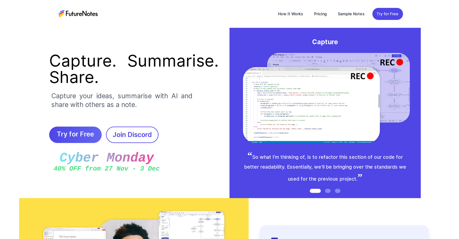 Futurenotes screenshot