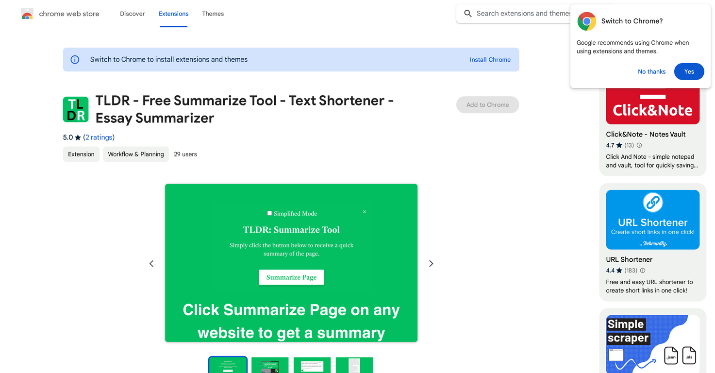 TLDR - Summarize Tool screenshot