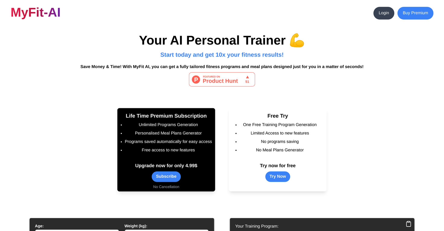 Myfit-AI screenshot