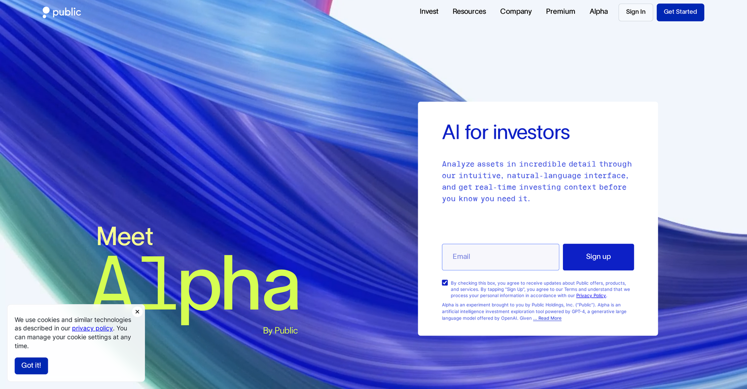 Alpha by Public screenshot