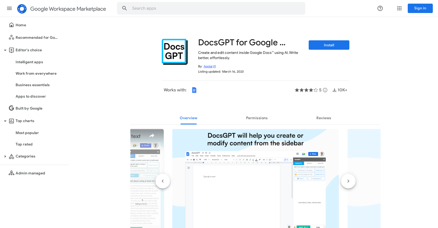 Docs GPT by Applai screenshot