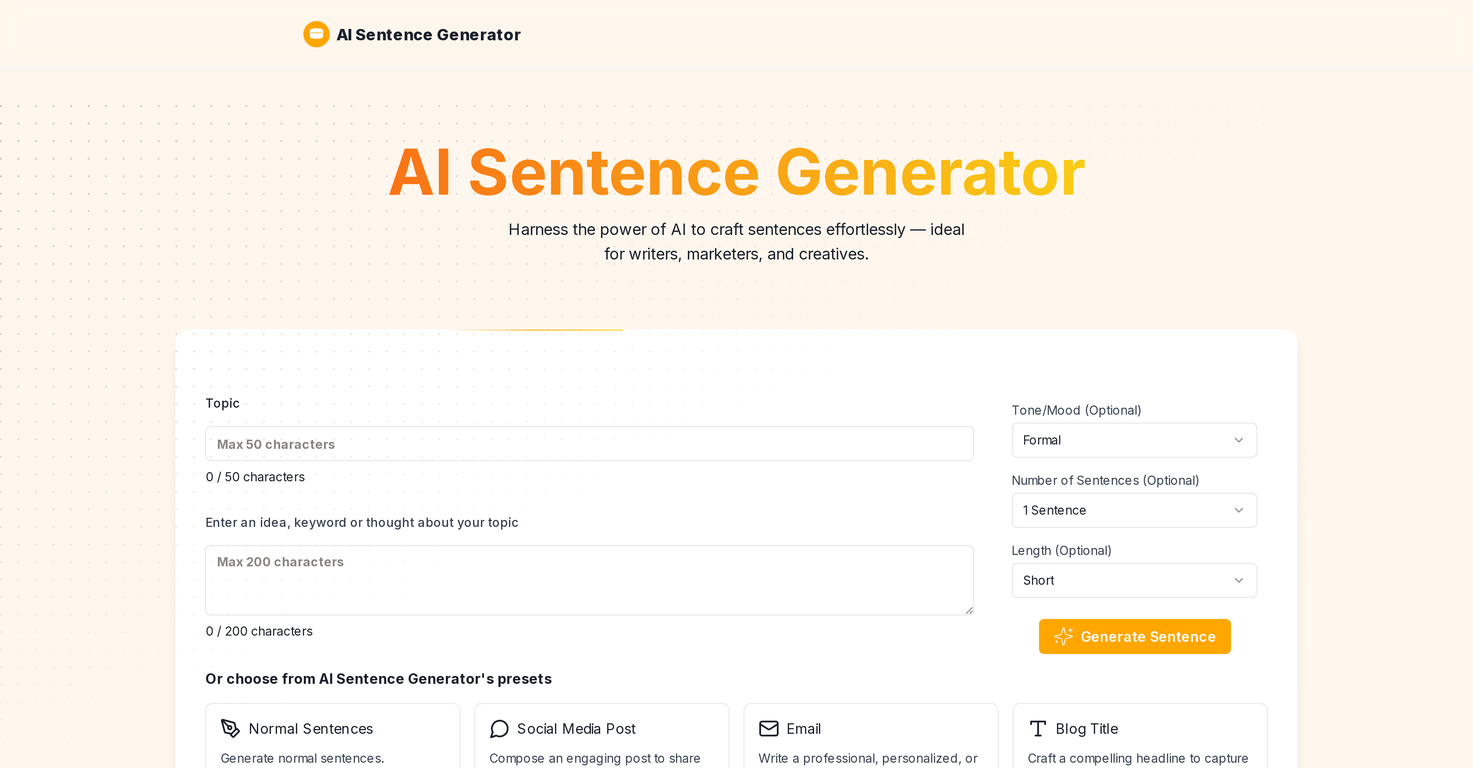 AI Sentence Generator screenshot