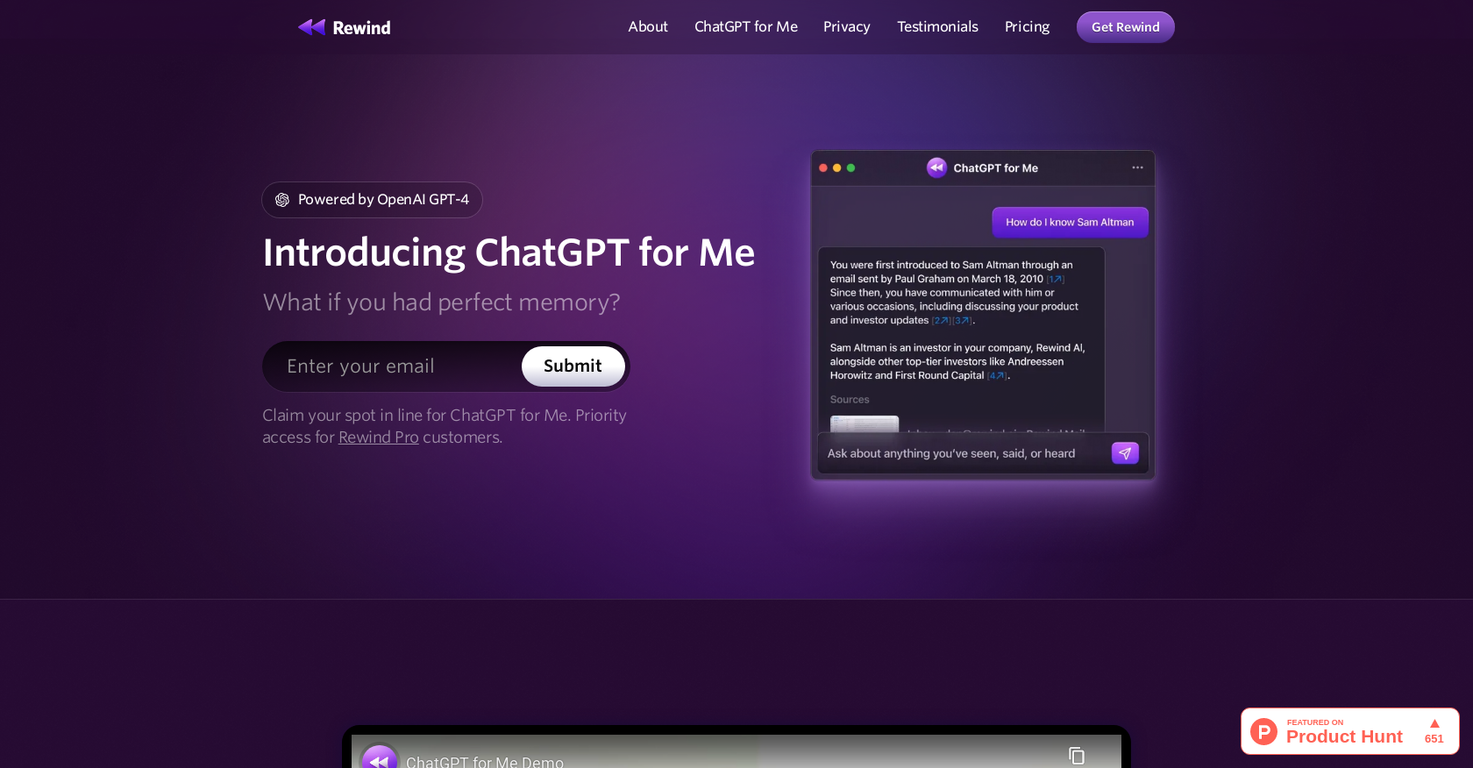 ChatGPT for Me screenshot