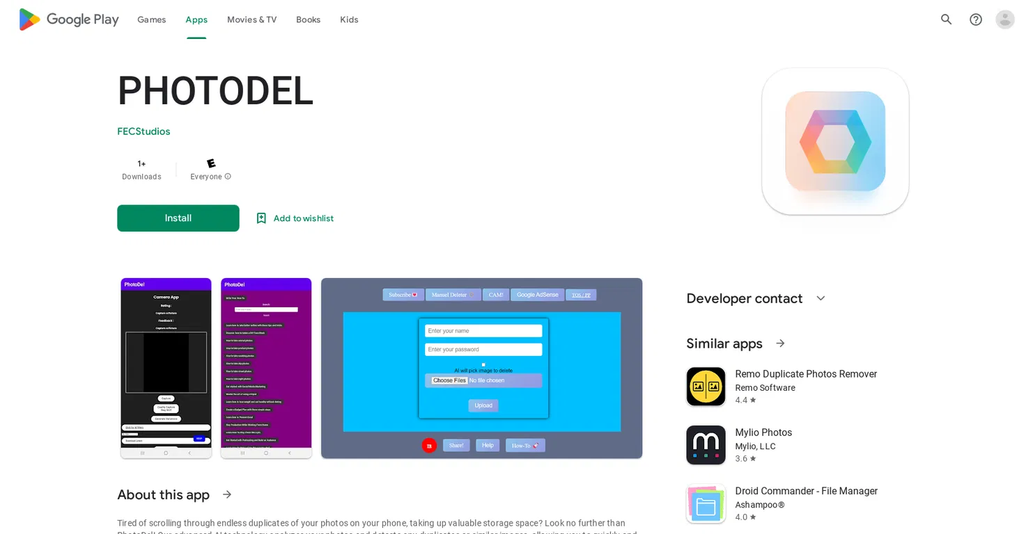 PhotoDel screenshot