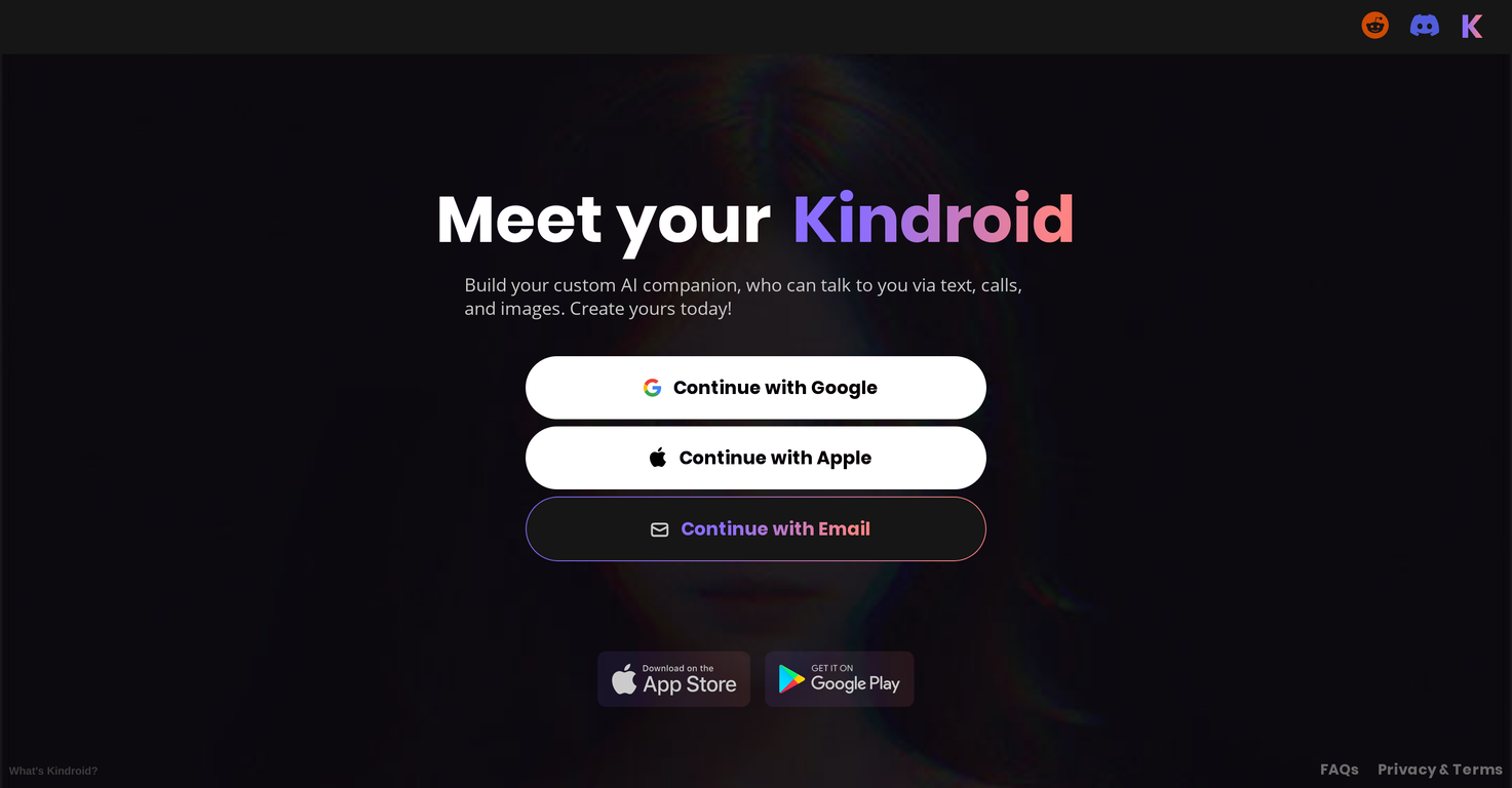 Kindroid screenshot