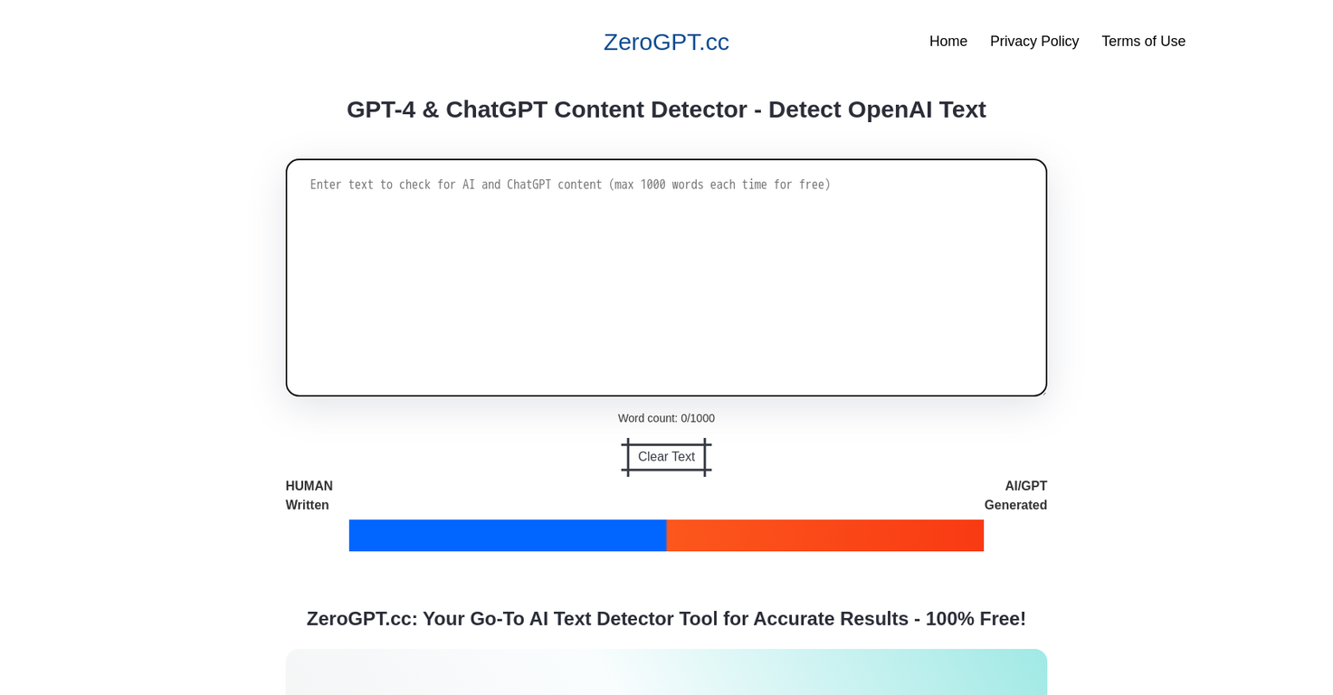 ZeroGPT.CC screenshot