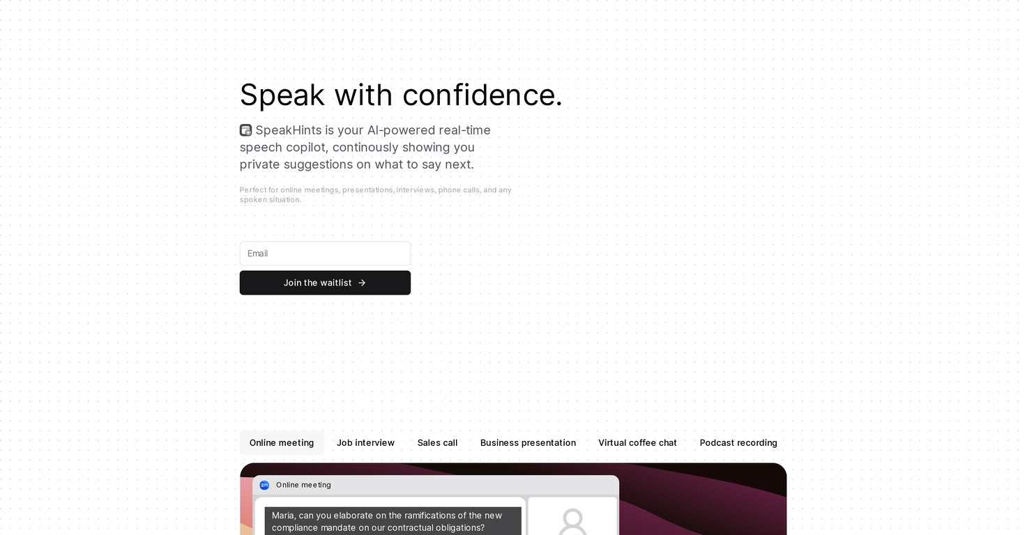 SpeakHints screenshot