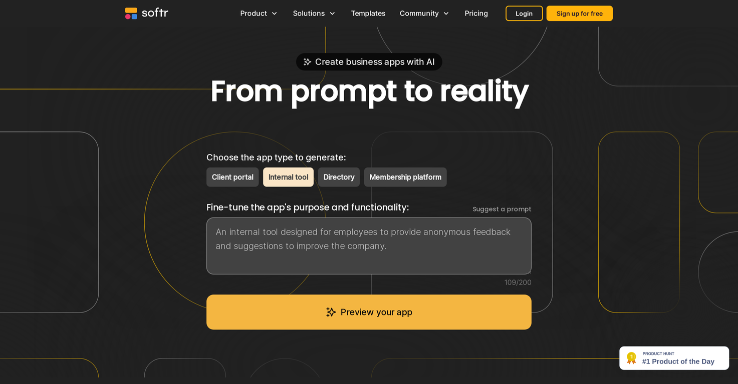 Softr screenshot