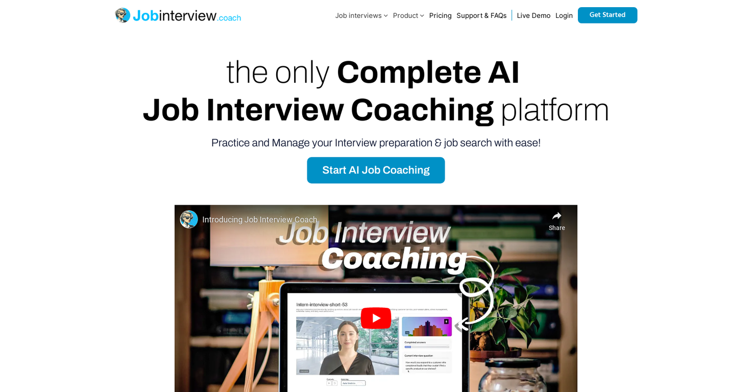 Jobinterview.coach screenshot