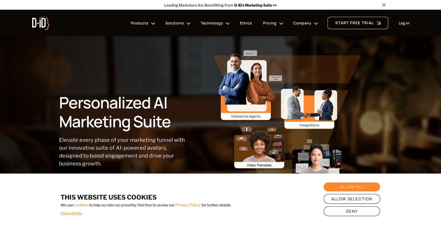 D-ID AI Marketing Suite screenshot