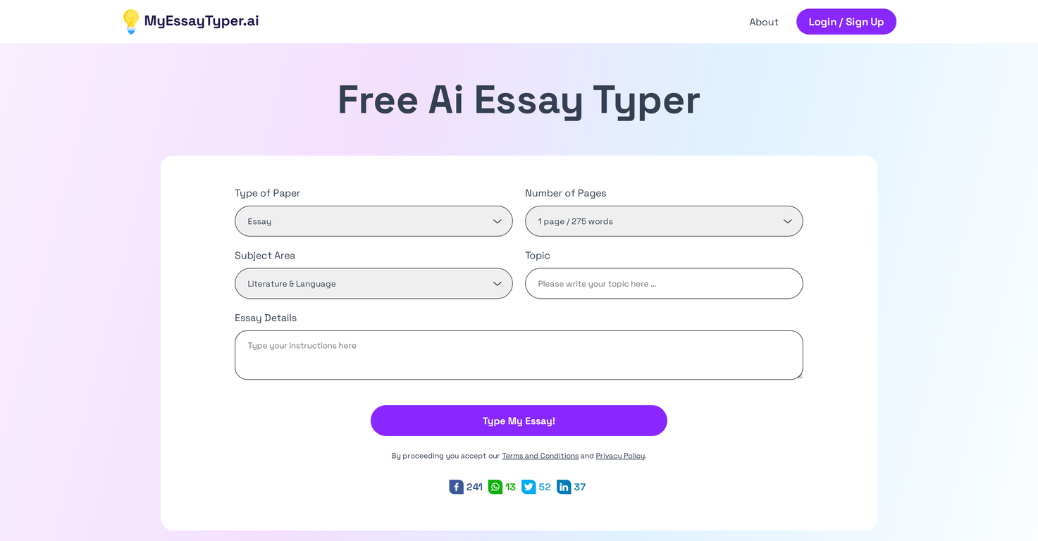 MyEssayTyper screenshot