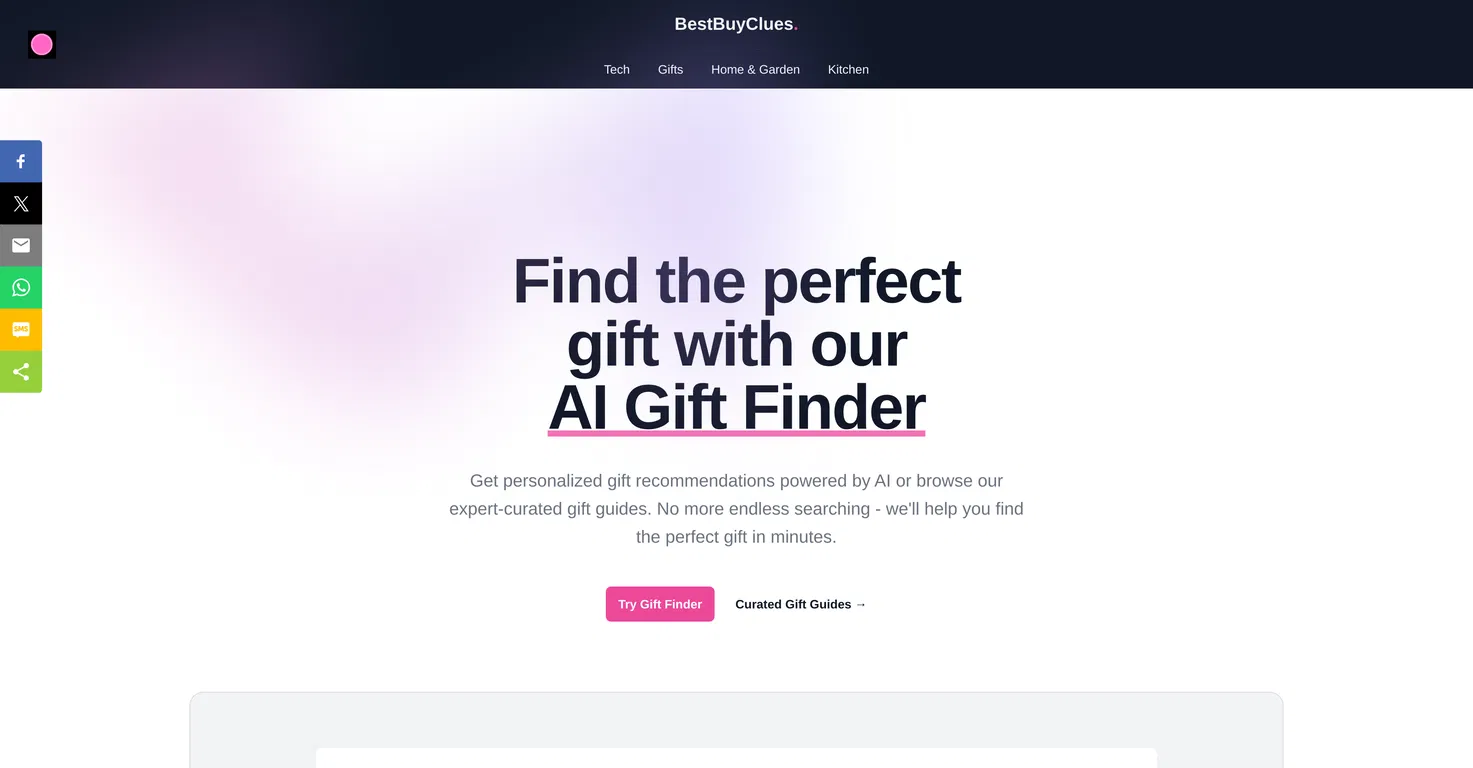 BestBuyClues - AI Gift Finder & Expert Curated Gift G... screenshot