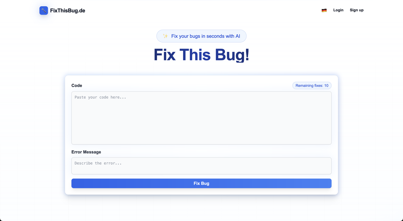 FixThisBug.de screenshot