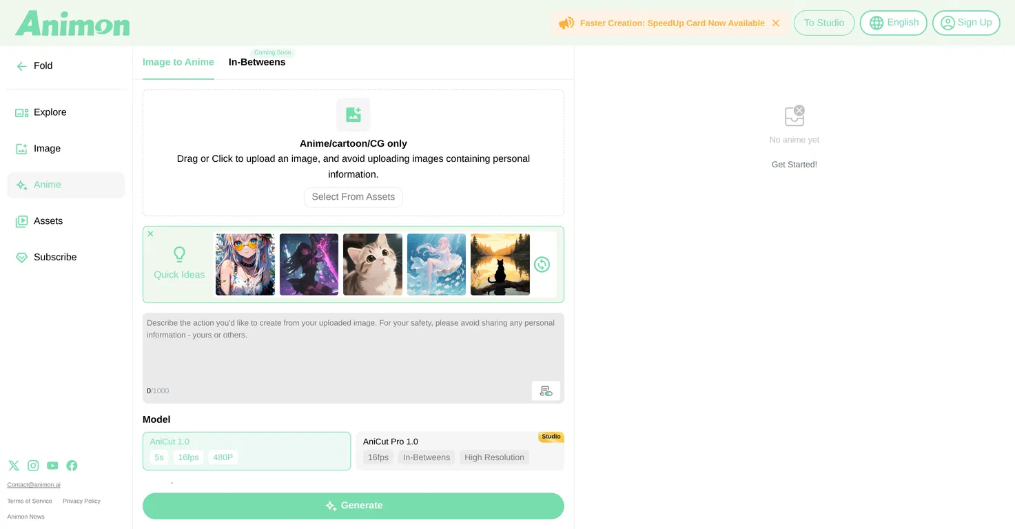 Animon | Anime generator screenshot