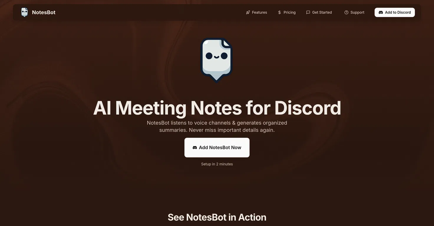 Discord NotesBot screenshot