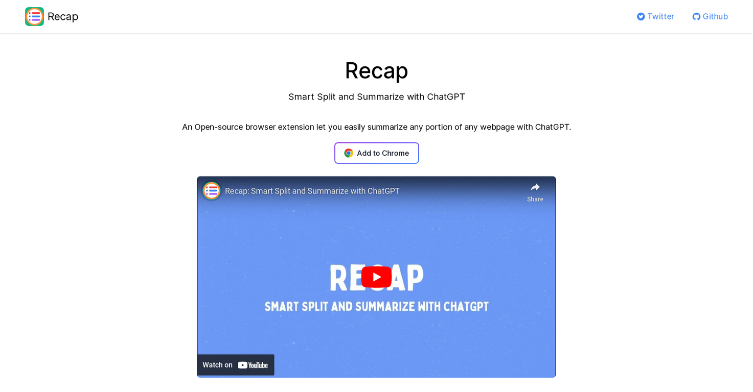 Recapext screenshot