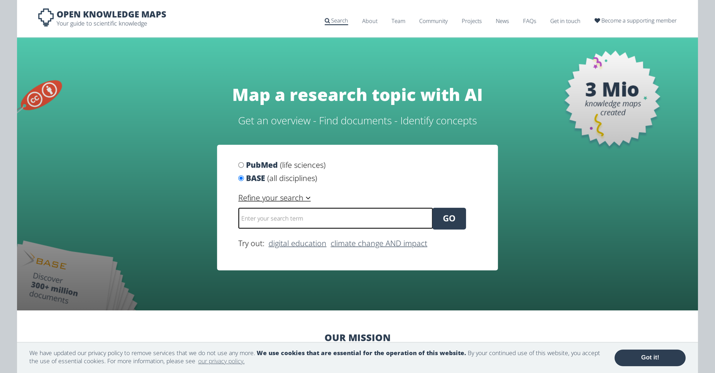 Open Knowledge Maps screenshot