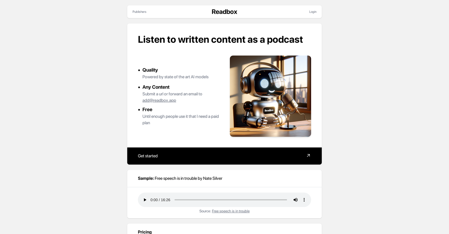 Readbox screenshot