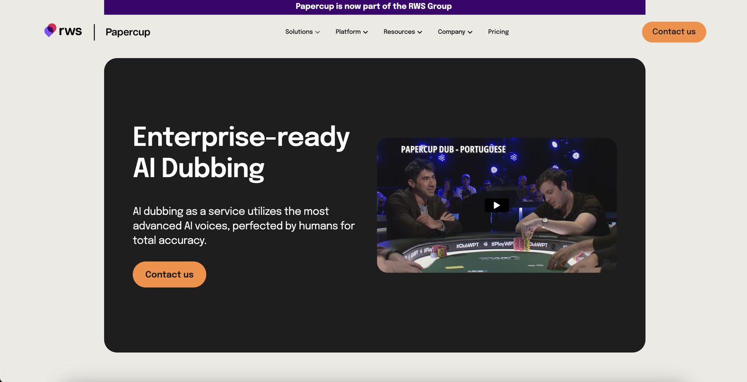 Papercup screenshot