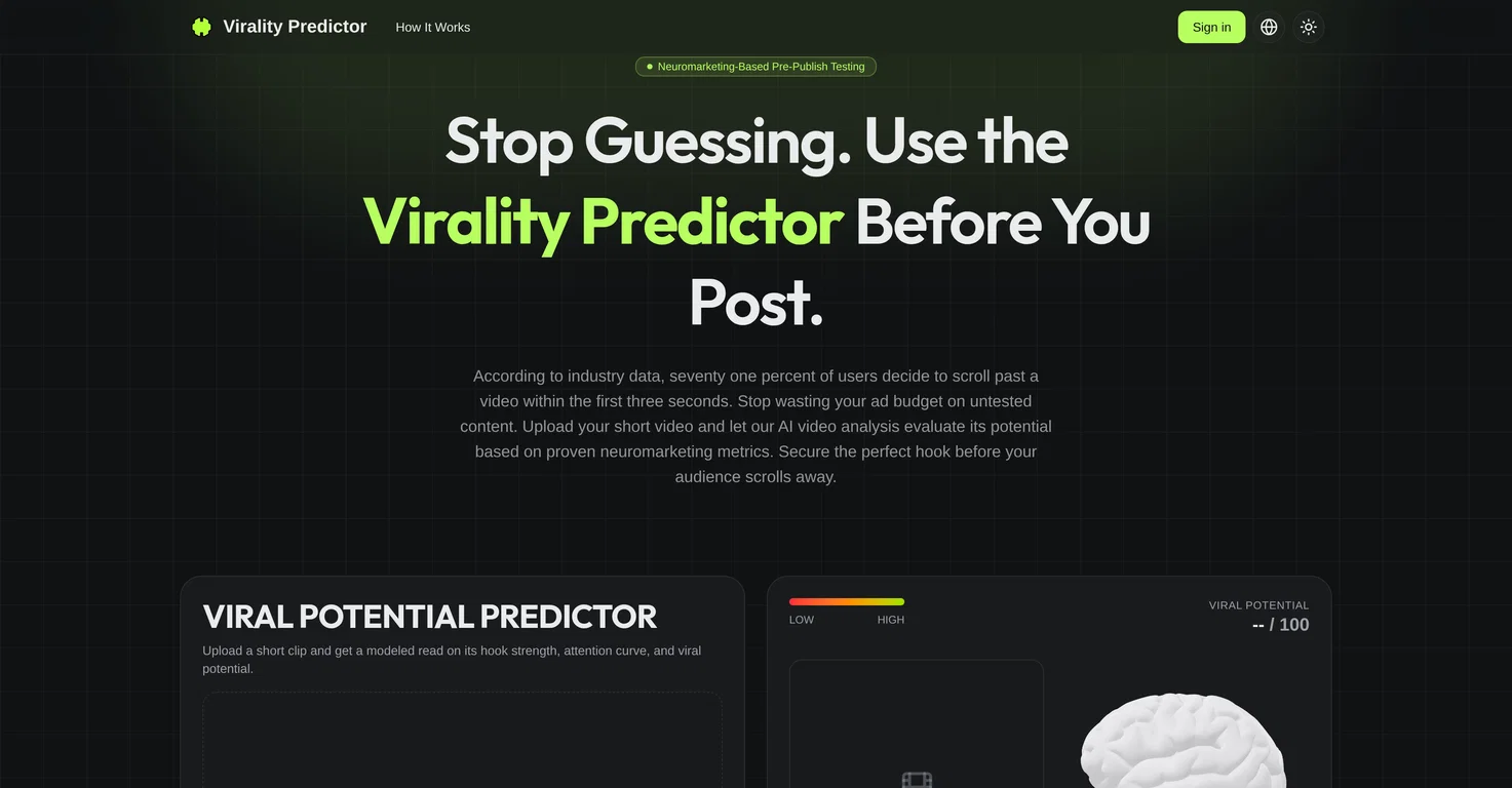 Virality Predictor screenshot
