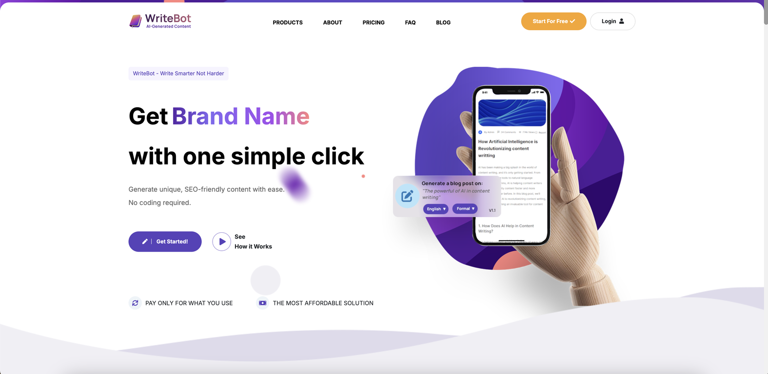 WriteBot.io screenshot