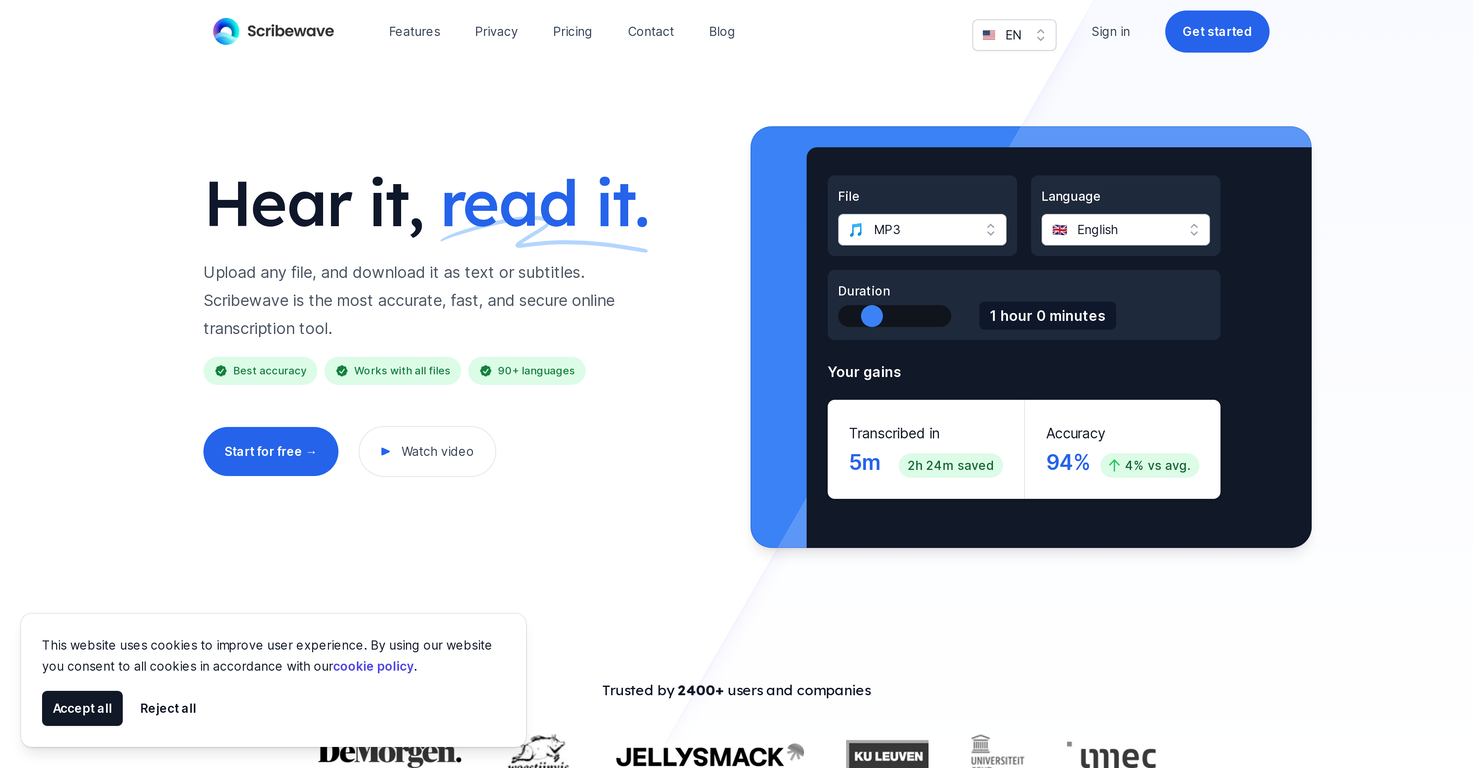 Scribewave screenshot