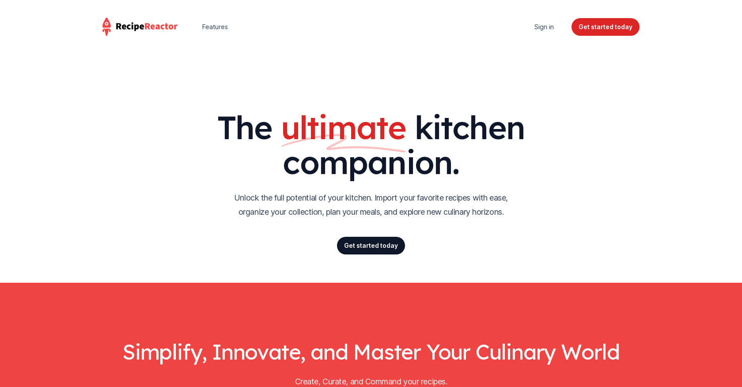 Recipe reactor screenshot
