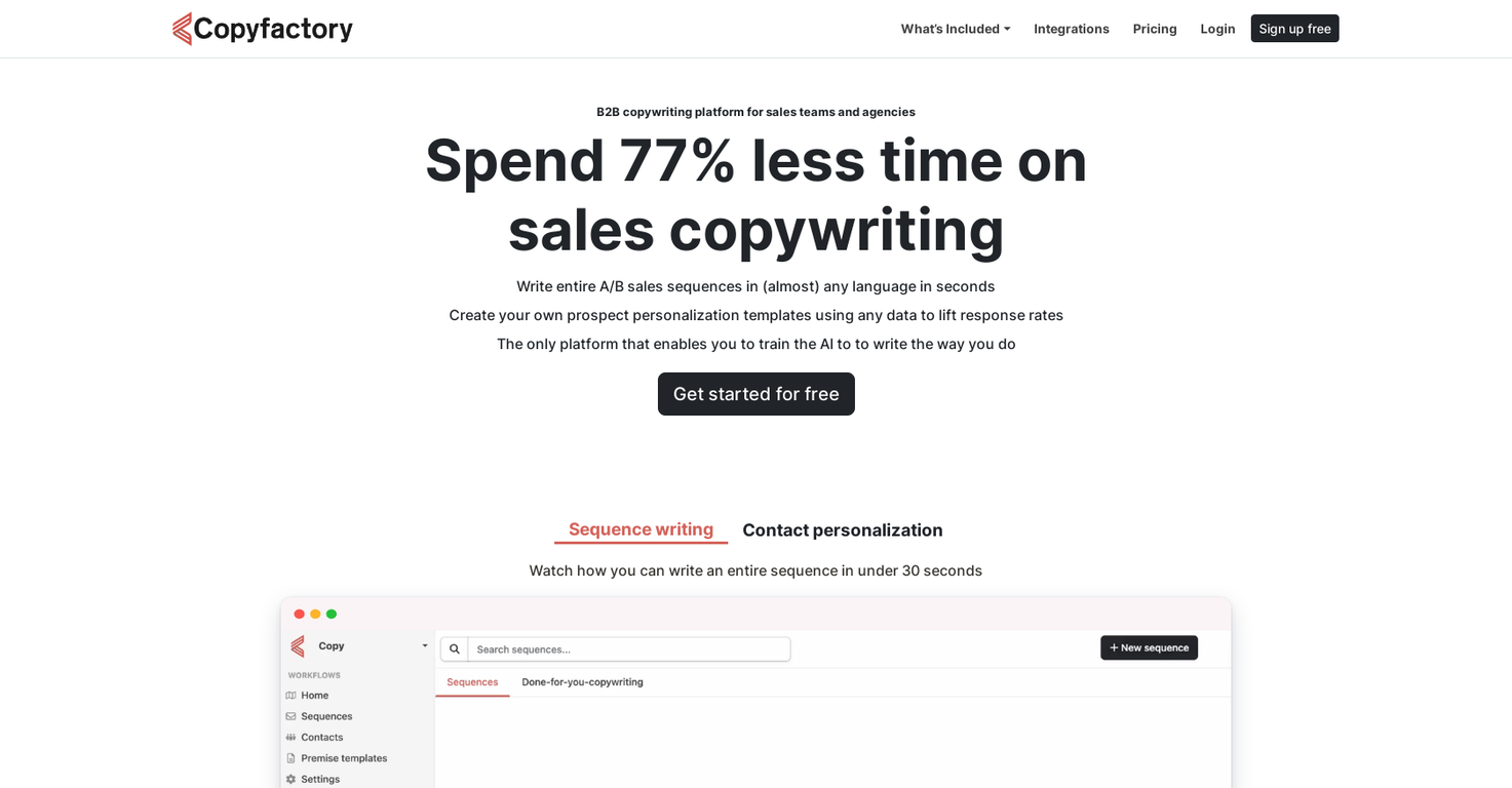 Copyfactory screenshot