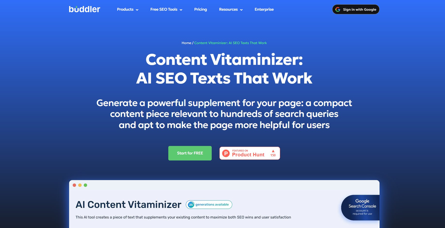 AI Content Vitaminizer by Buddler screenshot