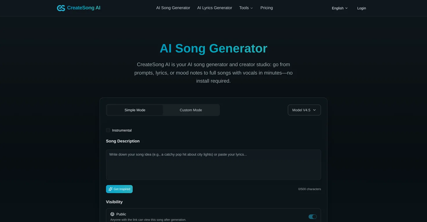 CreateSong AI screenshot