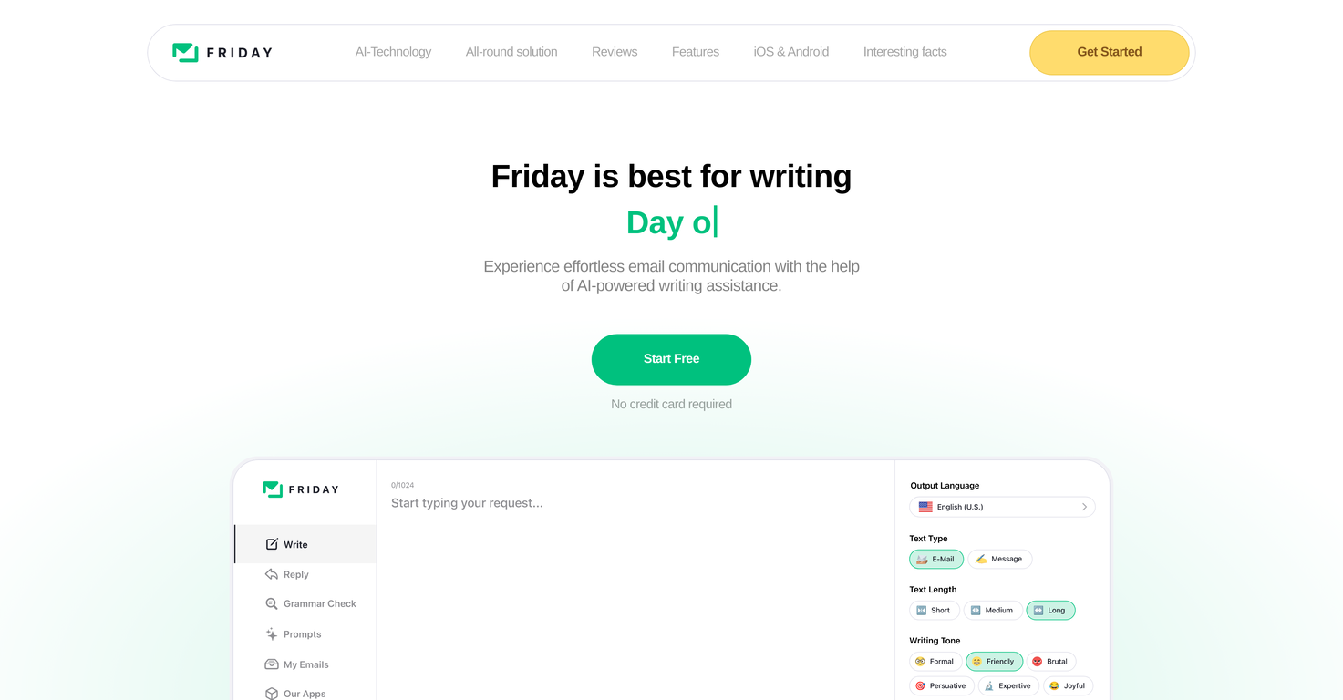 Friday Email screenshot