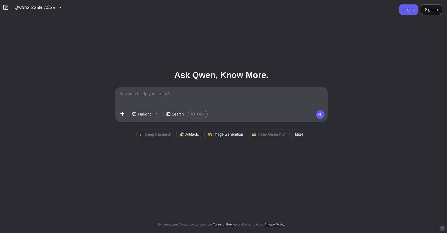 Qwen Chat screenshot
