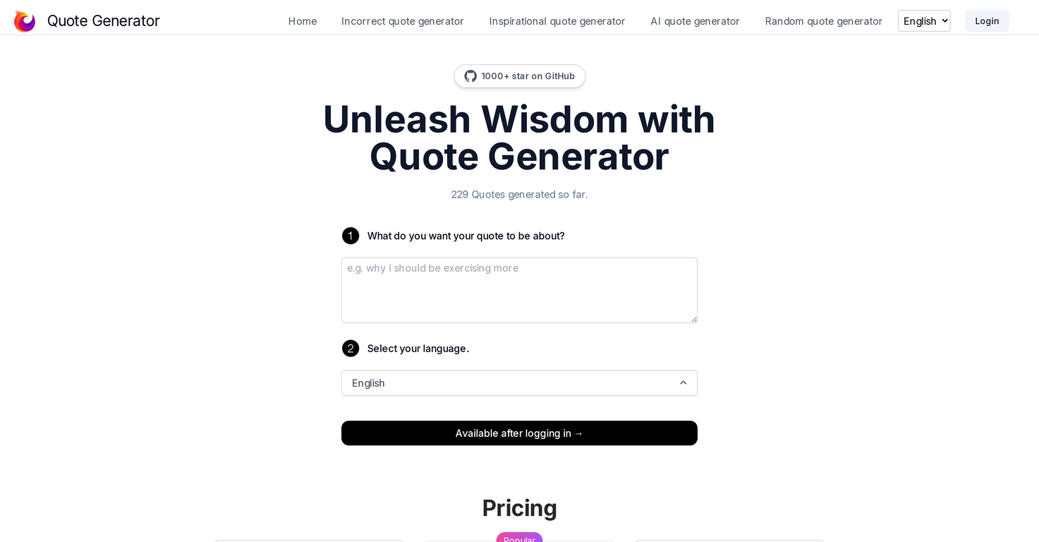 Quote Generator screenshot