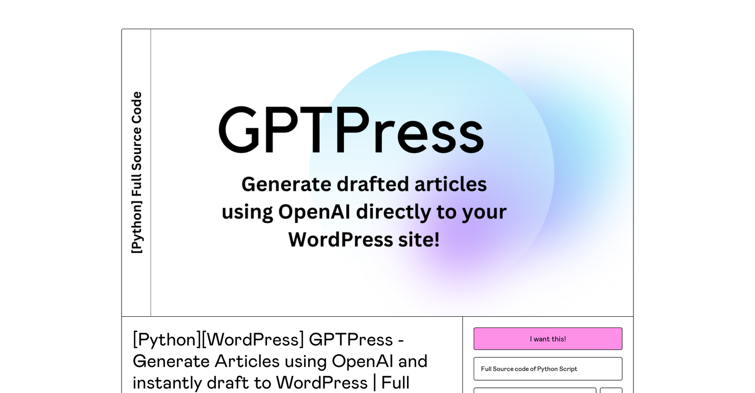 GPTPress screenshot