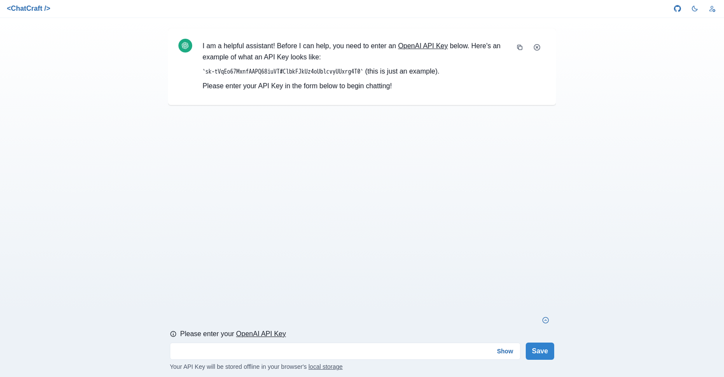 Chatcraft screenshot