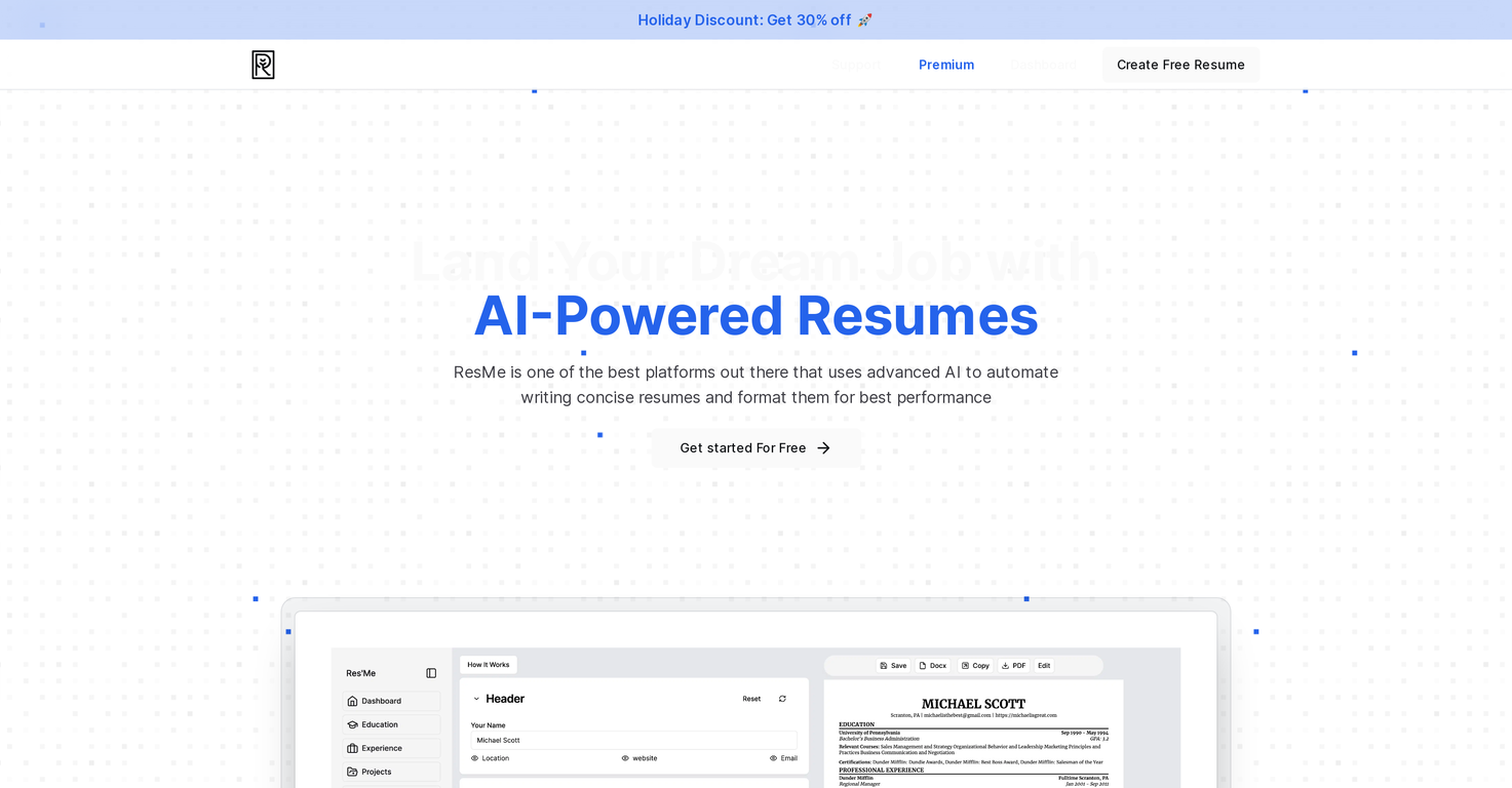 ResMe.xyz screenshot
