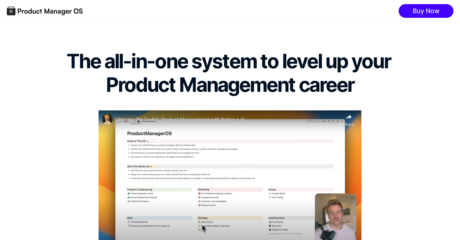 Product Manager OS screenshot