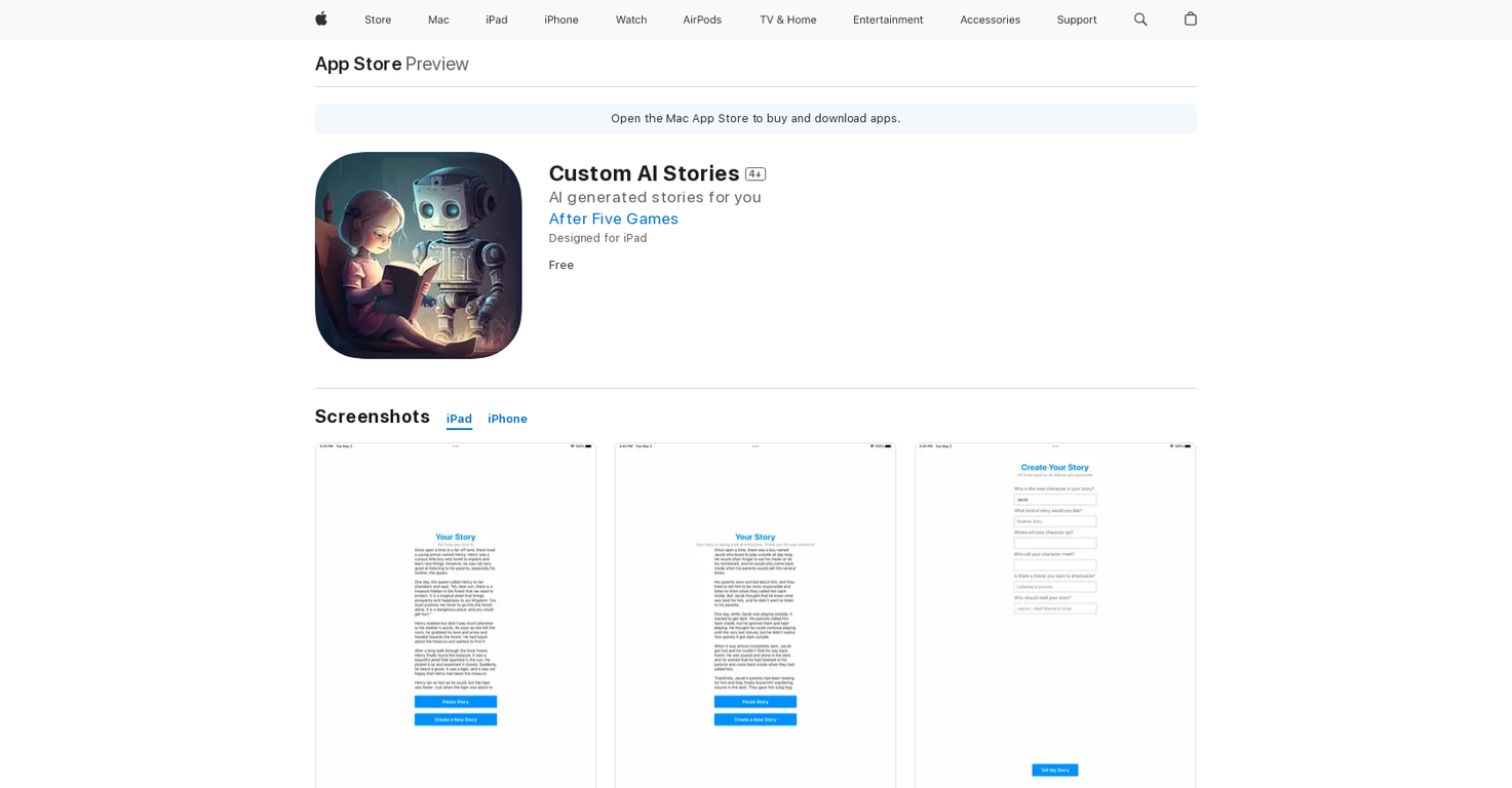 Custom AI Stories screenshot