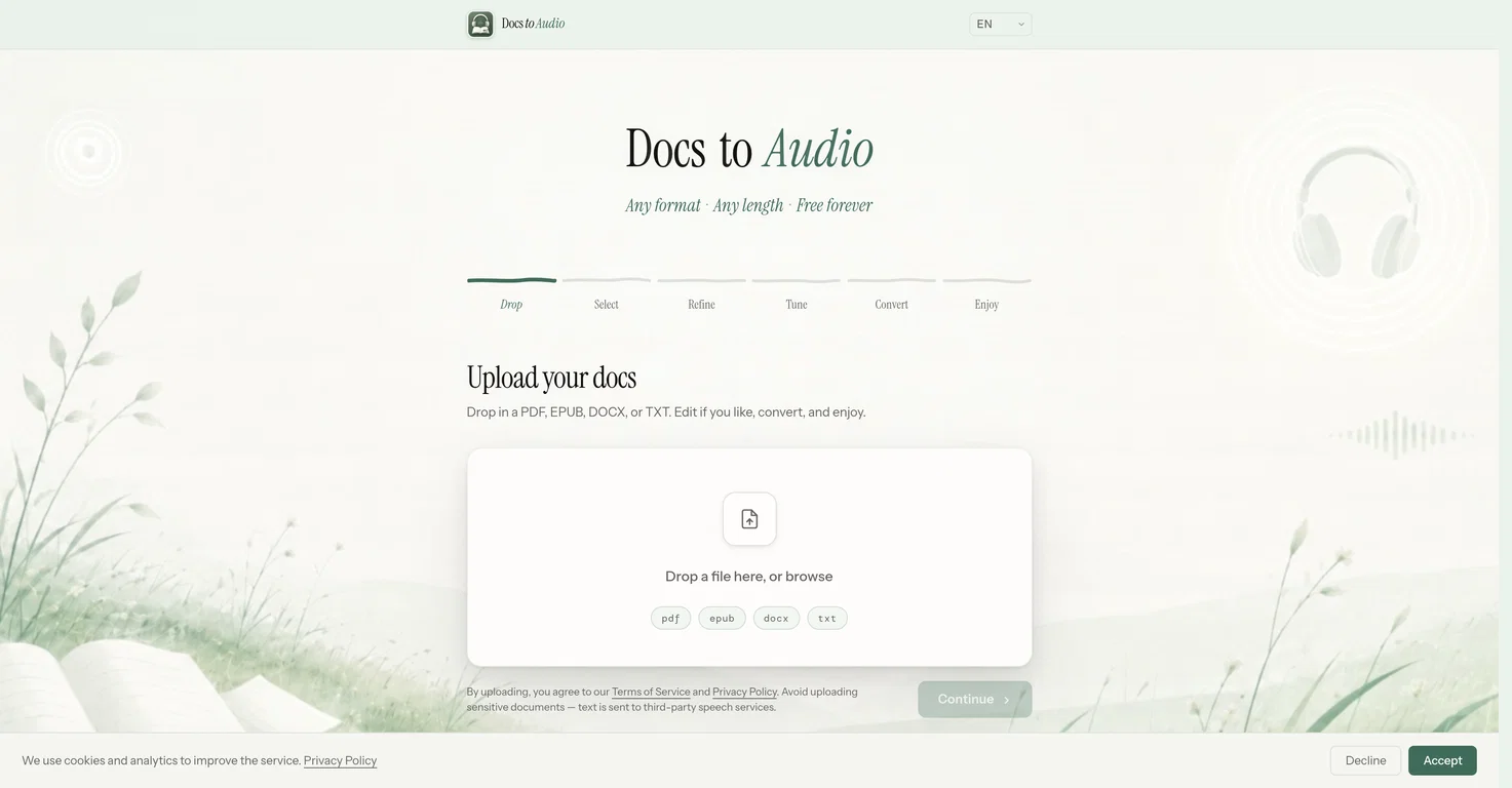 DocsToAudio screenshot