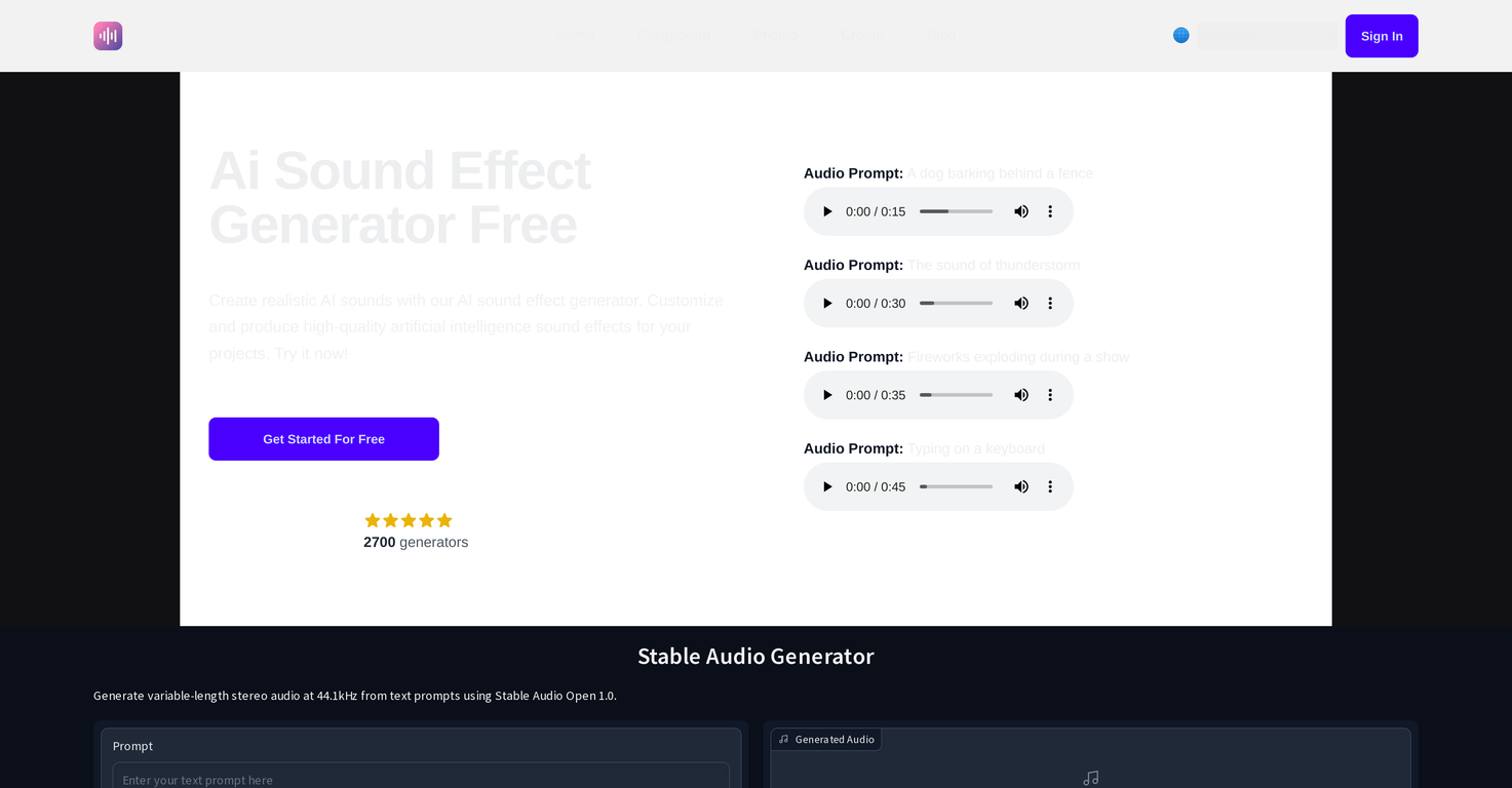 AI Sound Effect Generator screenshot