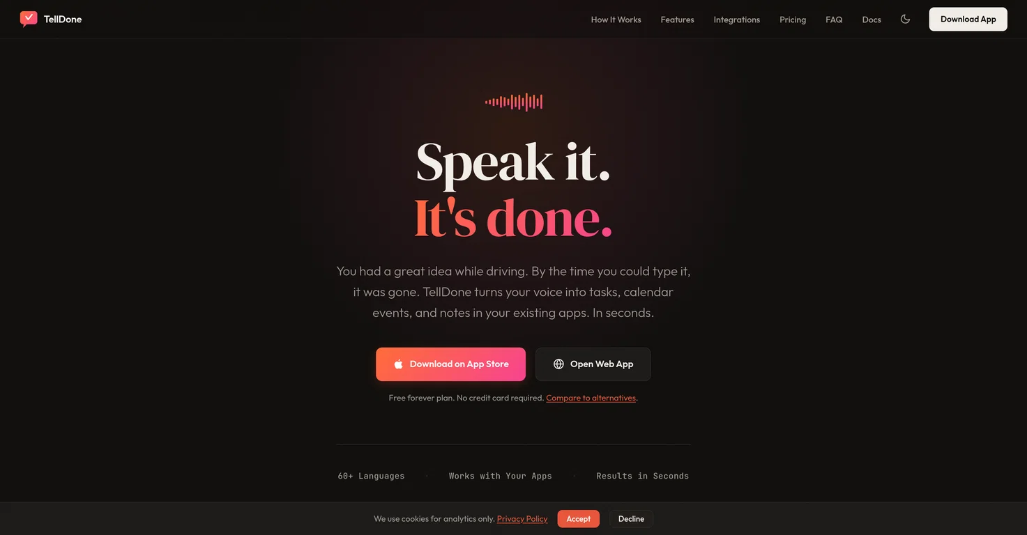 TellDone screenshot
