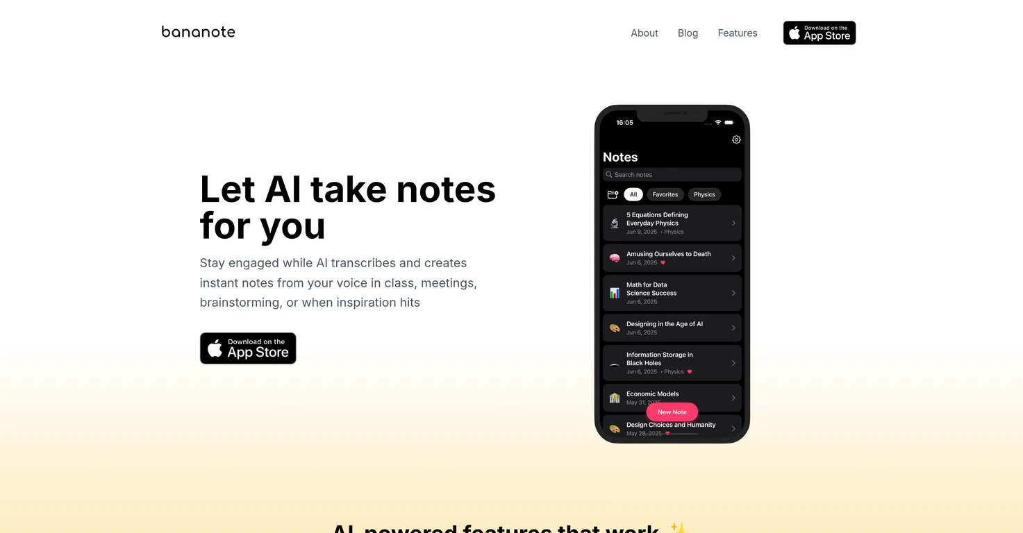 Bananote screenshot
