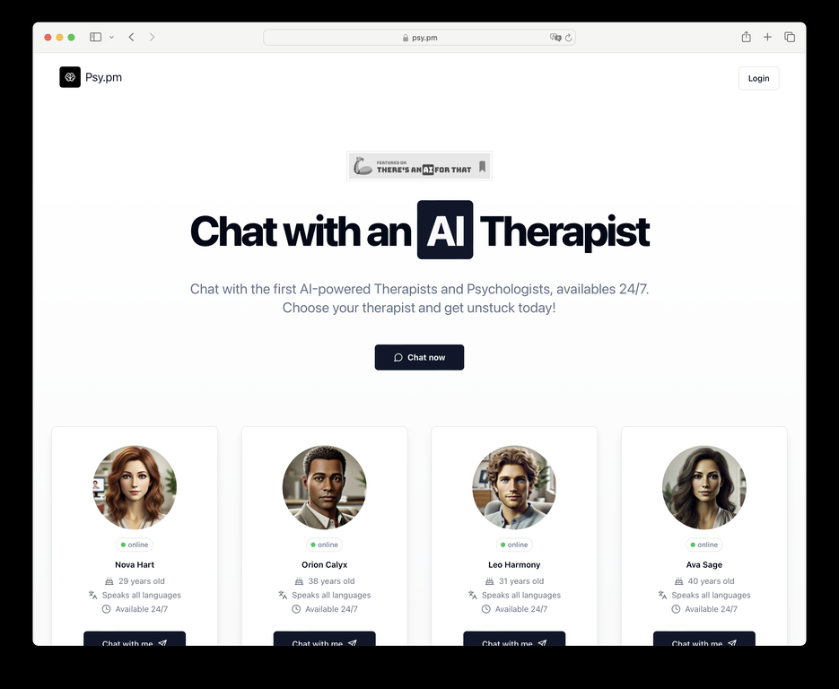 PSY - AI Therapists screenshot