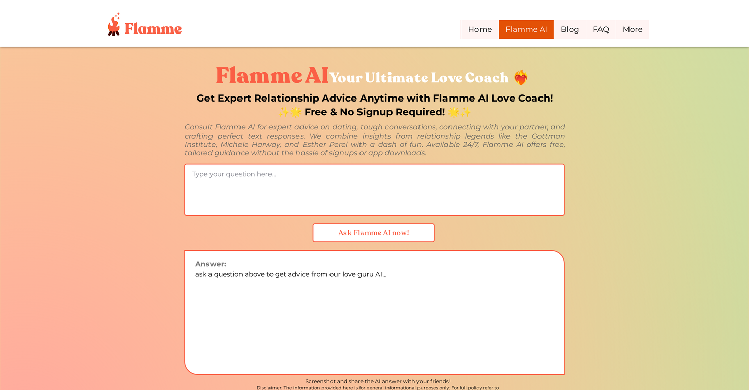 Flamme AI screenshot
